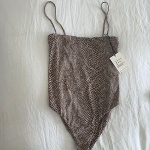 Acacia 2021 lonny bodysuit in brown snake